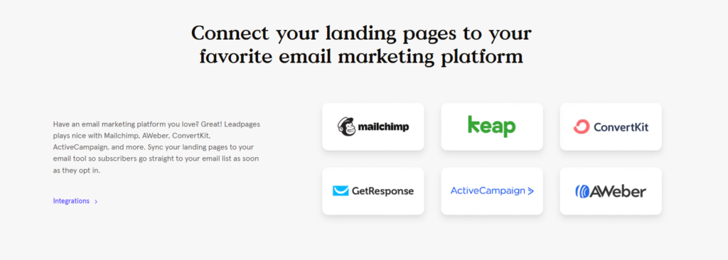 Leadpages vs Builderall: Leadpages Email Marketing Capabilities